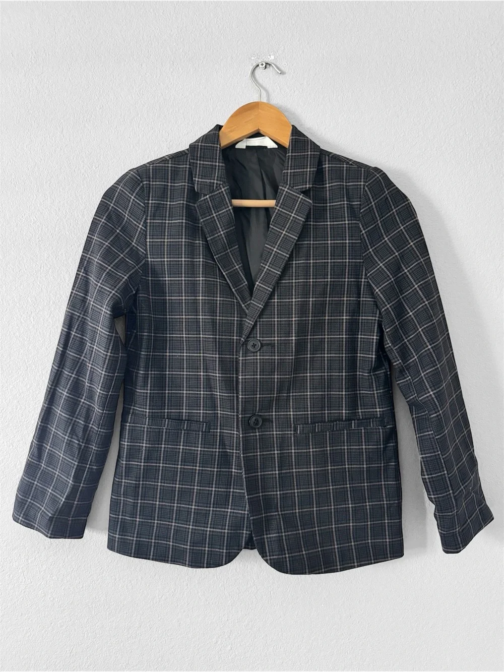 Cat & Jack Charcoal Plaid Kids Blazer